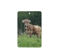 Phayah Real Swiss Cow Brown Pattern Lavender Scent Car Air Freshener Rectangle Card Hanging Hanging Scented Card 4 Pcs For Cars Closet Drawer Eliminate