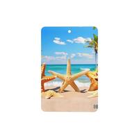 Phayah Rectangle Car Air Fresheners Cards 4 Pcs Beach Starfish Pattern Auto Aromatherapy Tablets Hanging Scented Card - Lavender Scent