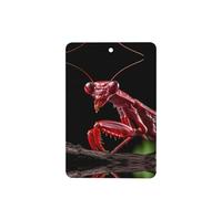 Phayah Rectangle Car Air Fresheners Cards 4 Pcs Blade Red Praying Mantis Pattern Auto Aromatherapy Tablets Hanging Scented Card - Lavender Scent