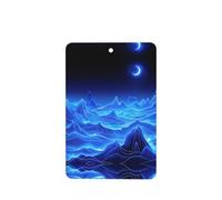 Phayah Rectangle Car Air Fresheners Cards 4 Pcs Blue Moon Blue Mountain Pattern Auto Aromatherapy Tablets Hanging Scented Card - Lavender Scent