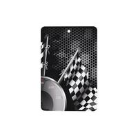 Phayah Rectangle Car Air Fresheners Cards 4 Pcs Checkered Flag Racing Pattern Auto Aromatherapy Tablets Hanging Scented Card - Lavender Scent