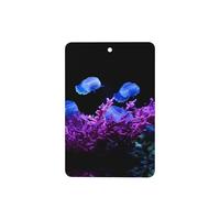 Phayah Rectangle Car Air Fresheners Cards 4 Pcs Coral Reef Jellyfish Pattern Auto Aromatherapy Tablets Hanging Scented Card - Lavender Scent