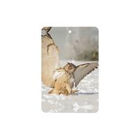 Phayah Rectangle Car Air Fresheners Cards 4 Pcs Flying Owl Pattern Auto Aromatherapy Tablets Hanging Scented Card - Lavender Scent