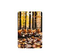 Phayah Rectangle Car Air Fresheners Cards 4 Pcs Fox In Fallen Leaves Pattern Auto Aromatherapy Tablets Hanging Scented Card - Lavender Scent