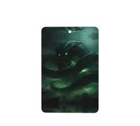 Phayah Rectangle Car Air Fresheners Cards 4 Pcs Green Feathered Serpent Pattern Auto Aromatherapy Tablets Hanging Scented Card - Lavender Scent