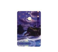 Phayah Rectangle Car Air Fresheners Cards 4 Pcs Moonlight Lighthouse Pattern Auto Aromatherapy Tablets Hanging Scented Card - Lavender Scent