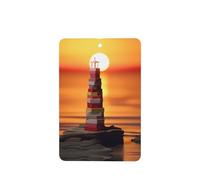 Phayah Rectangle Car Air Fresheners Cards 4 Pcs Paper Lighthouse Pattern Auto Aromatherapy Tablets Hanging Scented Card - Lavender Scent
