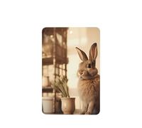 Phayah Rectangle Car Air Fresheners Cards 4 Pcs Rabbit On The Table Pattern Auto Aromatherapy Tablets Hanging Scented Card - Lavender Scent