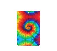 Phayah Rectangle Car Air Fresheners Cards 4 Pcs Tie Dye Rainbow Pattern Auto Aromatherapy Tablets Hanging Scented Card - Lavender Scent