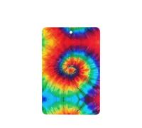 Phayah Rectangle Car Air Fresheners Cards 4 Pcs Tie Dye Rainbow Pattern Auto Aromatherapy Tablets Hanging Scented Card - Lavender Scent