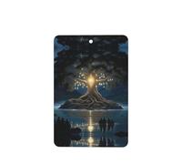 Phayah Rectangle Car Air Fresheners Cards 6 Pcs Ancient Tree Of Wisdom Pattern Auto Aromatherapy Tablets Hanging Scented Card - Lavender Scent