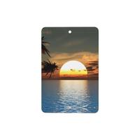 Phayah Rectangle Car Air Fresheners Cards 6 Pcs Beach Sunrise Pattern Aromatherapy Tablets Hanging Scented Card - Lavender Scent Eliminate Odor
