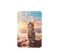 Phayah Rectangle Car Air Fresheners Cards 6 Pcs Cat Looking For The Sky Pattern Auto Aromatherapy Tablets Hanging Scented Card - Lavender Scent