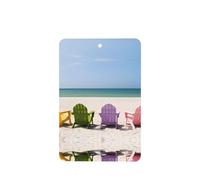 Phayah Rectangle Car Air Fresheners Cards 6 Pcs Chairs Beside The Blue Sea Sky Pattern Aromatherapy Tablets Hanging Scented Card - Lavender Scent Eliminate Odor