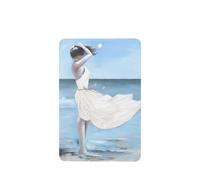 Phayah Rectangle Car Air Fresheners Cards 6 Pcs Girl On A Windy Beach Pattern Aromatherapy Tablets Hanging Scented Card - Lavender Scent Eliminate Odor