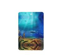 Phayah Rectangle Car Air Fresheners Cards 6 Pcs Ocean Seahorse Pattern Aromatherapy Tablets Hanging Scented Card - Lavender Scent Eliminate Odor