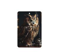 Phayah Rectangle Car Air Fresheners Cards 6 Pcs Owl In The Dark Pattern Aromatherapy Tablets Hanging Scented Card - Lavender Scent Eliminate Odor