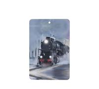 Phayah Rectangle Car Air Fresheners Cards 6 Pcs Steam Train Depart Sunset Pattern Aromatherapy Tablets Hanging Scented Card - Lavender Scent Eliminate Odor