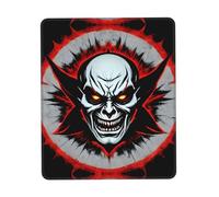 PHAYAH Red and Black Evil Ghost Pattern Mouse Pads, Portable Wireless Mouse Pad, Non-Slip Rubber Base Laptop Mousepad Smooth Surface for Office & Travel 8.3 X 10.3 in