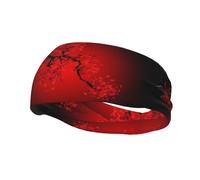 PHAYAH Red Cherry Blossom pattern Sports headband suitable for running yoga basketball elastic moisture band