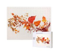 Phayah Red Leaf Berry Puzzles For Adults 500 Pieces For Home Decor Intelligence Development Toys 20.4 X 15"