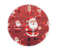 PHAYAH Red Santa Claus Pattern Round Mouse Pad For Desk Wireless Mouse Laptop Gaming Computer Travel Work Office Supplies 7.9 X 7.9 In