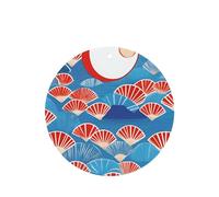 Phayah Red Scallop Pattern Lavender Scent Car Aroma Round Shape Hanging Fragrance Tablet Car Interior Fragrance Freshener 4p