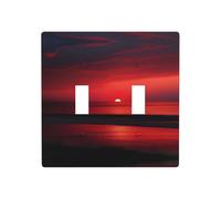 Phayah Red Sunset at Dusk Pattern Double Toggle Light Switch Plates Outlet Covers Decorative for Bathroom Bedroom Kitchen 4.5 X 4.5 Inch