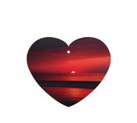 Phayah Red Sunset At Dusk Pattern Lavender Scent Car Aroma Heart Shape Hanging Fragrance Tablet Car Interior Fragrance Freshener 4p