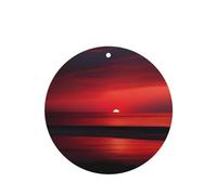 Phayah Red Sunset At Dusk Pattern Lavender Scent Car Aroma Round Shape Hanging Fragrance Tablet Car Interior Fragrance Freshener 6p