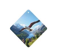 Phayah Red Winged Seagull Pattern Lavender Scent Car Air Freshener Square Card Hanging Hanging Scented Card 6 Pcs For Cars Closet Drawer