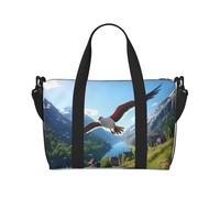 Phayah Red Winged Seagull Travel Duffle Bag Weekender Overnight Gym Tote For Women Girls Shoulder Bag Workout Water Resistant, Black, One Size, Black, One Size