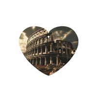 Phayah Remains Of The Roman Colosseum Pattern Lavender Scent Car Aroma Heart Shape Hanging Fragrance Tablet Car Interior Fragrance Freshener 4p