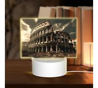 PHAYAH Remains of The Roman Colosseum Pattern Rectangle Decorative Night Lights with USB Plug in Table Lamp with 3 Light Modes Adjustable for Bedroom Living Room Cafe
