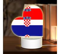 Phayah Republic of Croatia Flag Pattern 3D Led Light Lamp USB Cable Adjustable 3 Modes Base Show Stand for Christmas Room Restaurant Bar Shop