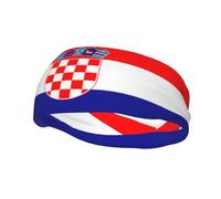 Phayah Republic Of Croatia Flag Pattern Sports Headband Moisture Wicking Sweatband For Men Women Running Cycling Yoga Fitness Workout