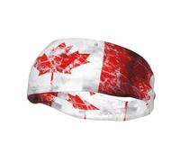 Phayah Retro Canada Flag Pattern Sports Headband Moisture Wicking Sweatband For Men Women Running Cycling Yoga Fitness Workout