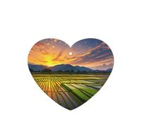 Phayah Rice Paddy Field Sun Pattern Lavender Scent Car Aroma Heart Shape Hanging Fragrance Tablet Car Interior Fragrance Freshener 6p