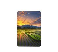 Phayah Rice Paddy Field Sun Pattern Lavender Scent Car Aroma Rectangle Hanging Fragrance Tablet Car Interior Fragrance Freshener 4p