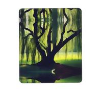 PHAYAH River Willow Pattern Mouse Pad Waterproof Surface & Non-Slip Rubber Base with Stitched Edges Gaming Mouse Mat for Laptop 7 X 8.6 in