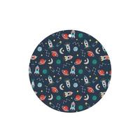 Phayah Rocket Clipart Space Ship Pattern Lavender Scent Car Air Freshener Round Shape Card Hanging Hanging Scented Card 4 Pcs For Cars Closet Shoe