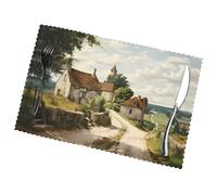 Phayah Romance In The Countryside Pattern Table Placemats Set Of 6 12 X 18 Inch Placemats, For Holiday Parties Kitchen Table Decorations