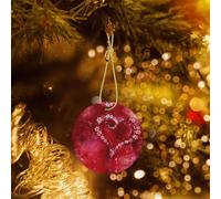 Phayah Romantic Heart Pattern Ceramic Ornament Christmas Holidays Round Shaped Porcelain Christmas Tree Hanging