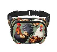Phayah Rooster And Chicken Pattern Fanny Waist Packs For Men Women, Waist Bag Hip Pack For Travel Hiking Running Outdoor Sports