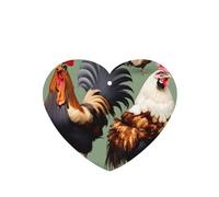 Phayah Rooster And Chicken Pattern Lavender Scent Car Air Freshener Heart Shape Card Hanging Hanging Scented Card 4 Pcs For Cars Closet Drawer