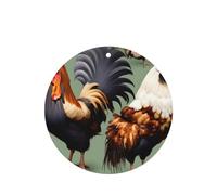 Phayah Rooster And Chicken Pattern Lavender Scent Car Air Freshener Round Shape Card Hanging Hanging Scented Card 4 Pcs For Cars Closet Drawer