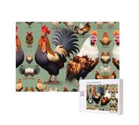 Phayah Rooster And Chicken Puzzles For Adults 300 Pieces For Home Decor Children'S Intelligence Development Toys 15.7 X 11"