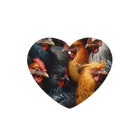 Phayah Roosters Dressed In Many Colors Pattern Lavender Scent Car Aroma Heart Shape Hanging Fragrance Tablet Car Interior Fragrance Freshener 6p