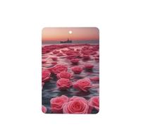 Phayah Roses By The Sea Pattern Lavender Scent Car Aroma Rectangle Hanging Fragrance Tablet Car Interior Fragrance Freshener 6p