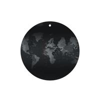Phayah Round Shape Car Air Fresheners Cards 4 Pcs Black World Map Pattern Auto Aromatherapy Tablets Hanging Scented Card - Lavender Scent